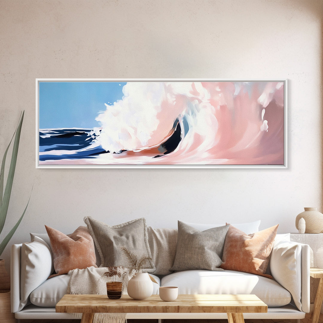 Rolling Wave, Ocean Motion, Coastal Energy, Surf Aesthetic, Canvas Print, Modern Beach Art, Living Room Wall Art, Nautical Decor