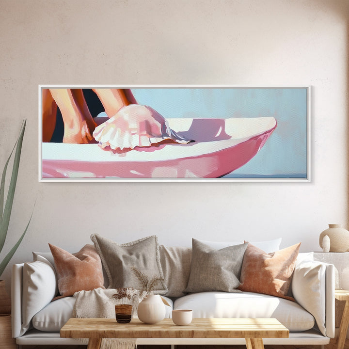 Beach Shell, Coastal Decor, Modern Art, Framed Canvas Print, Pastel Beach Wall Art, Minimalist Ocean Art, Nautical Art, Summer Vibes