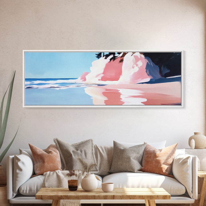 Clifftop Beach, Coastal Escape, Summer Art, Canvas Print, Ocean View Wall Art, Living Room Art, Beach Decor, Beach House Art