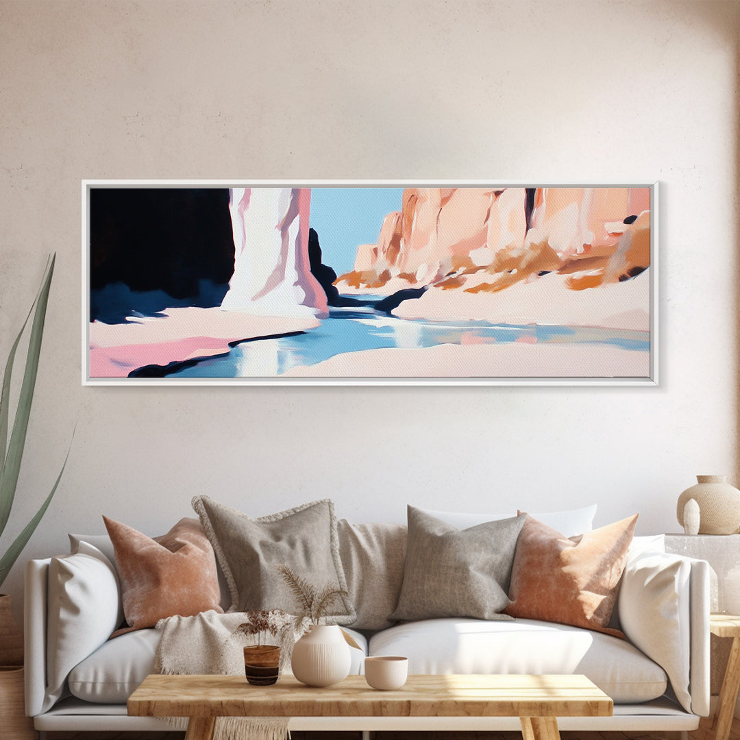 Canyon River, Desert Landscape, Nature Art, Framed Canvas Print, Earthy Tones, Nature Decor, Southwestern Wall Art, Modern Landscape Art