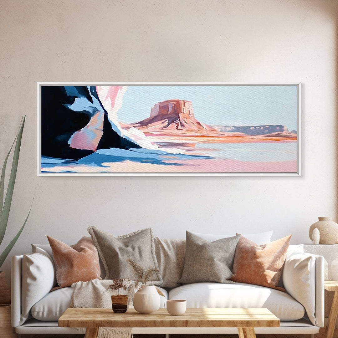 Desert Scene, Western Landscape, Minimalist Art, Framed Canvas Print, Modern Home Decor, Boho Wall Art, Office Wall Art, Nature Print