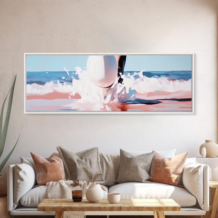 Coastal Serenity, Ocean View, Beach Art, Framed Canvas Print, Minimalist Coastal Decor, Seaside Painting, Nautical Home Wall Art