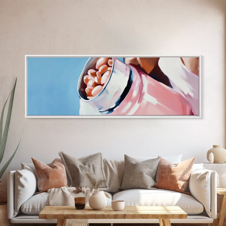 Coffee Beans Painting, Kitchen Wall Art, Warm Aesthetic Print, Coffeehouse Decor, Large Canvas Print, Modern Minimalist Art, Cafe Decor