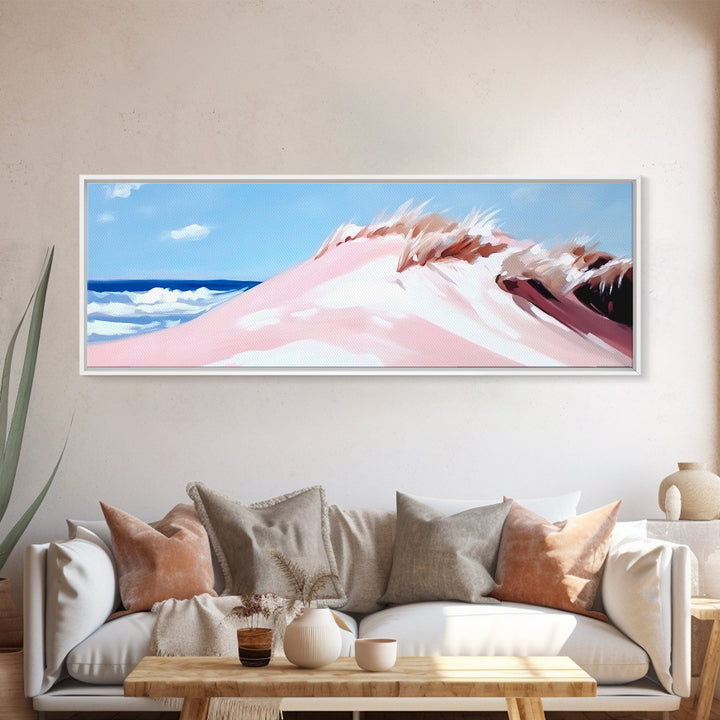 Coastal Dunes, Ocean Breeze, Beach Landscape, Pastel Art, Canvas Print, Nautical Wall Art, Bathroom Decor, Coastal Home Art