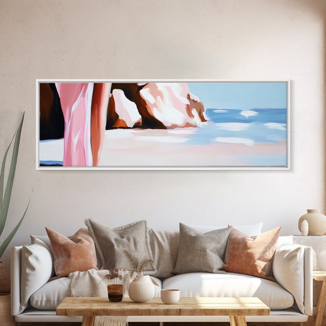 Ocean Breeze, Beach Vibes, Pastel Seascape, Summer Aesthetic, Canvas Print, Coastal Home Art, Boho Wall Art, Bedroom Decor