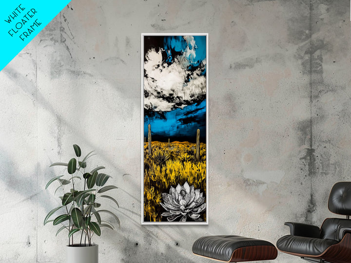 Desert Bloom, Cactus Flower Art, Southwest Landscape, Canvas Print, Bold Nature Decor, Modern Wall Art, Living Room Artwork