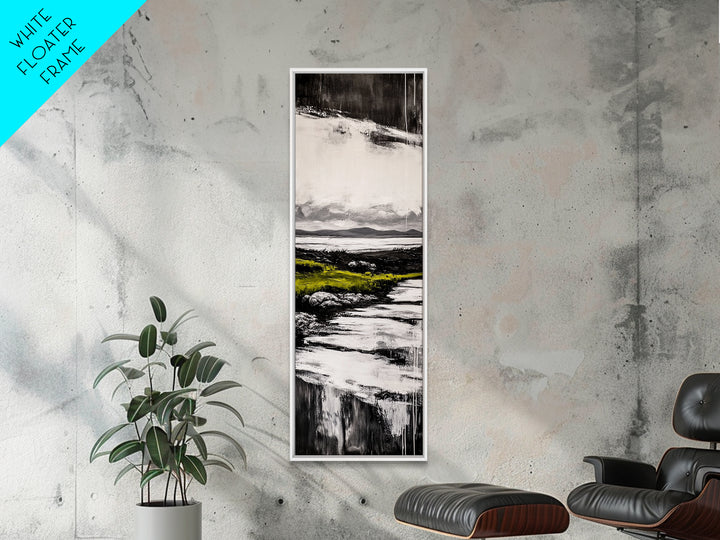 Black and White, Minimalist Landscape, Ocean View, Canvas Print, Modern Wall Art, Neutral Home Decor, Bedroom Artwork, Coastal Painting