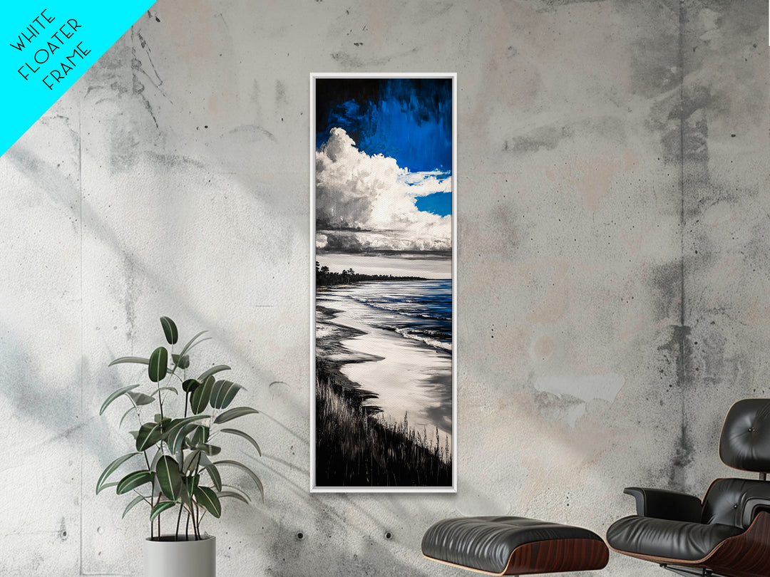 Coastal Serenity, Ocean Waves, Seascape Painting, Beach Decor, Blue Wall Art, Living Room Art, Modern Seascape, Framed Canvas Print
