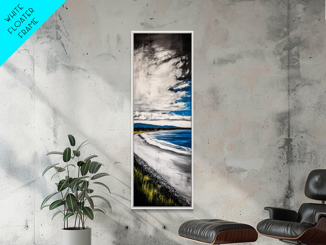 Blue Ocean Wave, Coastal Beach Scene, Nautical Seascape, Modern Abstract Art, Living Room Wall Decor, Canvas Print