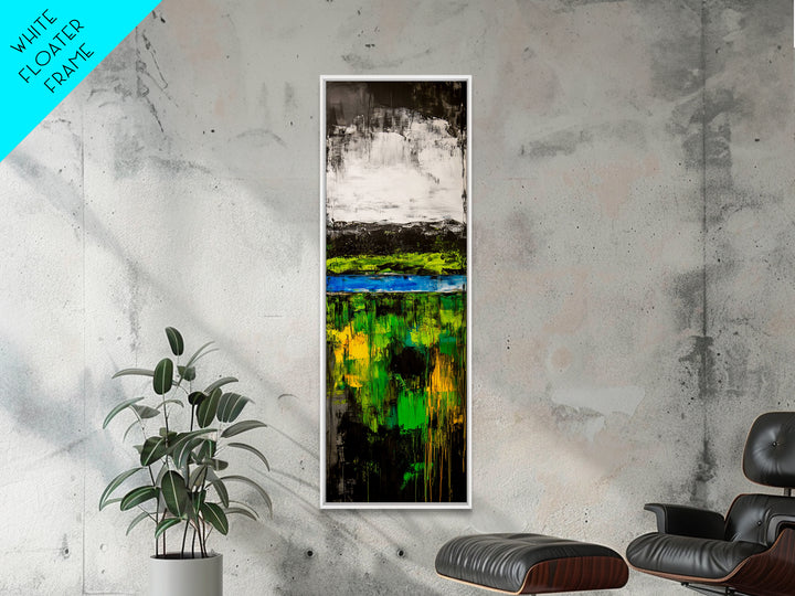 Abstract Landscape, Green Blue Art, Modern Wall Art, Framed Canvas Print, Office Decor, Large Artwork, Living Room Art, Minimalist Art