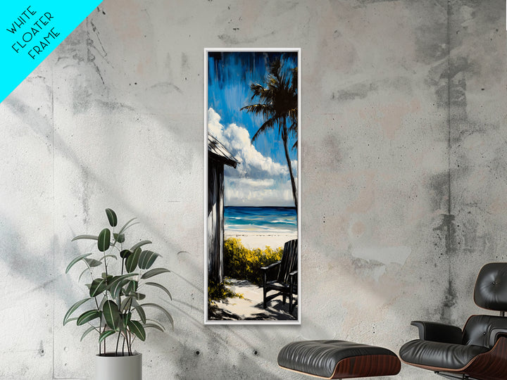 Beach Retreat, Palm Shade, Tranquil Escape, Canvas Print, Coastal Home Decor, Ocean Breeze, Relaxing Seaside, Living Room Wall Art