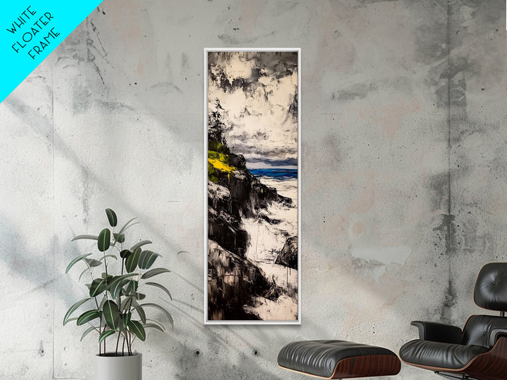 Coastal Cliff, Ocean Waves, Moody Seascape, Nautical Wall Art, Canvas Print, Beach House Decor, Modern Landscape, Living Room Art