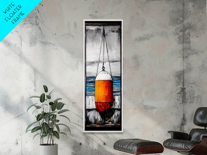 Nautical Buoy, Coastal Wall Art, Beach House Decor, Ocean Art, Framed Canvas Print, Maritime Art, Living Room Wall Art, Minimalist Style
