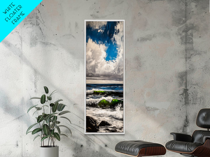 Ocean Wave Painting, Coastal Wall Art, Blue and Green Seascape, Nautical Artwork, Modern Beach House Decor, Living Room Art, Canvas Print