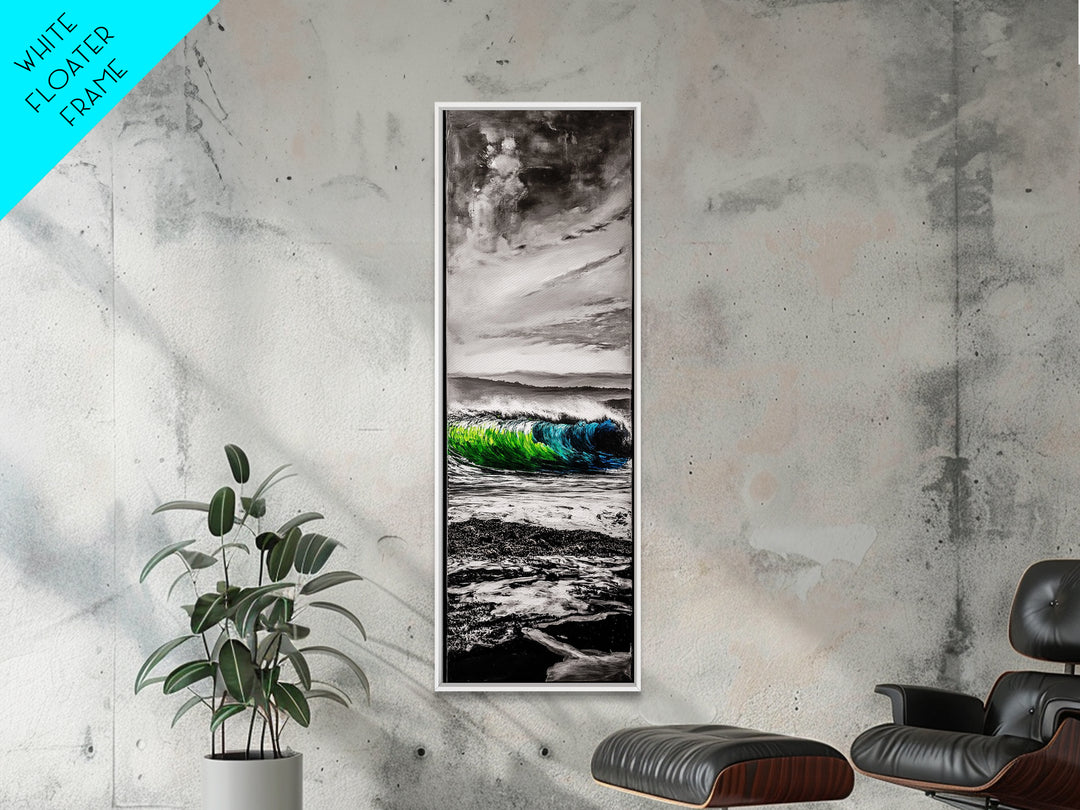 Ocean Landscape Painting, Coastal Art, Beach House Decor, Serene Seascape, Blue and Green Artwork, Living Room Art, Framed Canvas Print