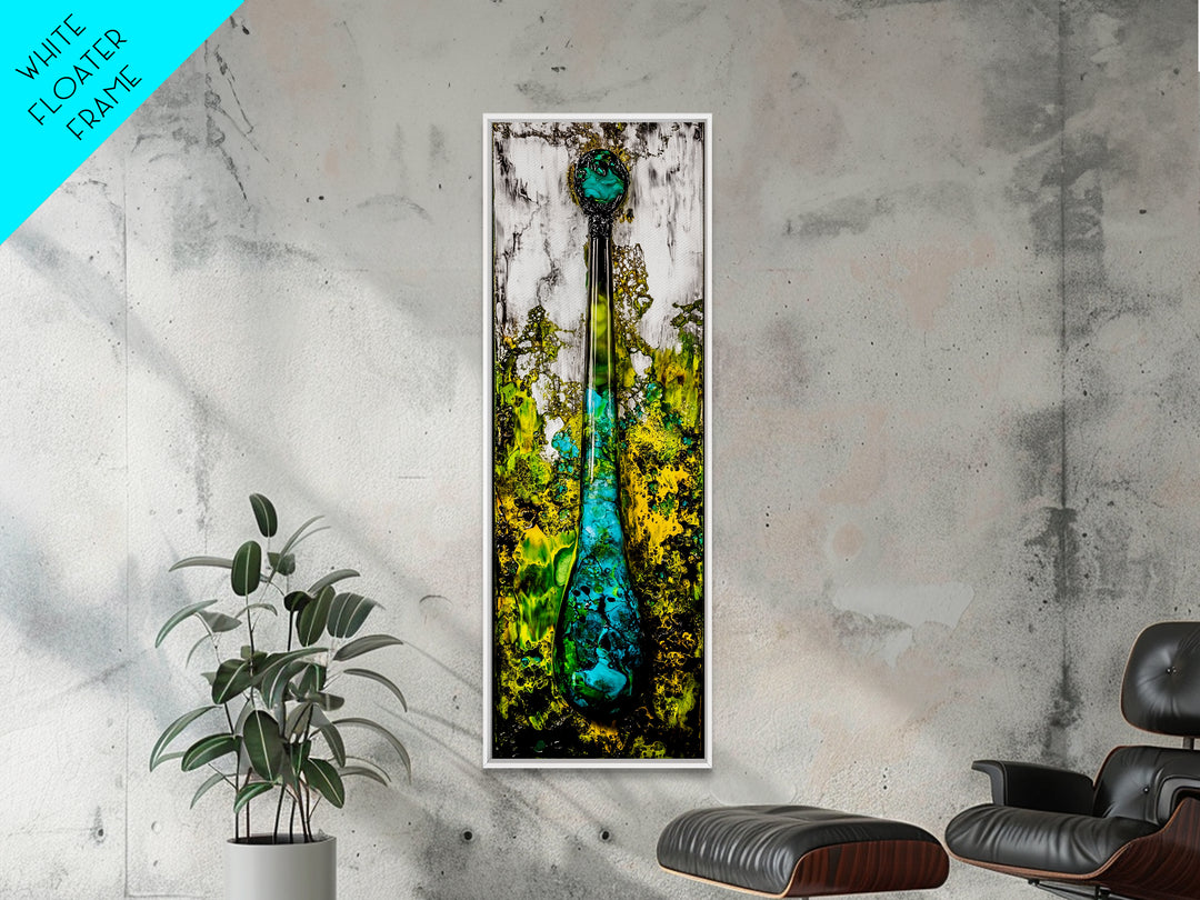 Abstract Glass Art, Fluid Painting Print, Green and Blue Modern Art, Contemporary Wall Decor, Unique Home Accent, Canvas Print
