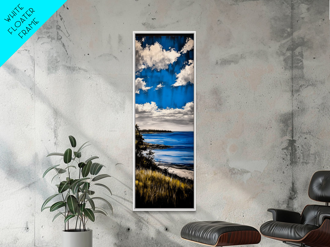 Blue Sky, Coastal Landscape Print, Nature Inspired Decor, Scenic Horizon Art, Beach House Aesthetic, Calming Atmosphere, Canvas Print