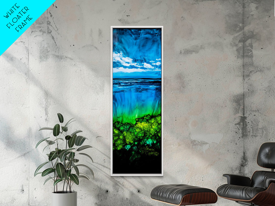 Ocean View, Tropical Water Scene, Coastal Home Art, Blue Green Landscape, Relaxing Beach Aesthetic, Tranquil Home, Canvas Print