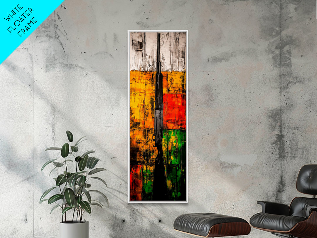 Shotgun Painting, Rustic Hunting, Framed Canvas Print, Man Cave Wall Art, Western Decor, Cabin Artwork, Bold Statement Piece
