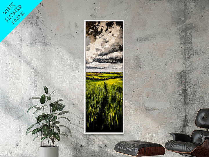 Rolling Fields, Green Landscape Painting, Farmhouse Wall Art, Nature Artwork, Rustic Home Decor, Country Living Room Art, Canvas Print