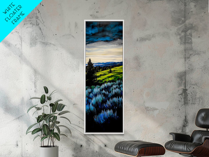Rolling Hills, Blue and Green Landscape Art, Farmhouse Wall Decor, Modern Countryside Painting, Living Room or Office Art, Canvas Print