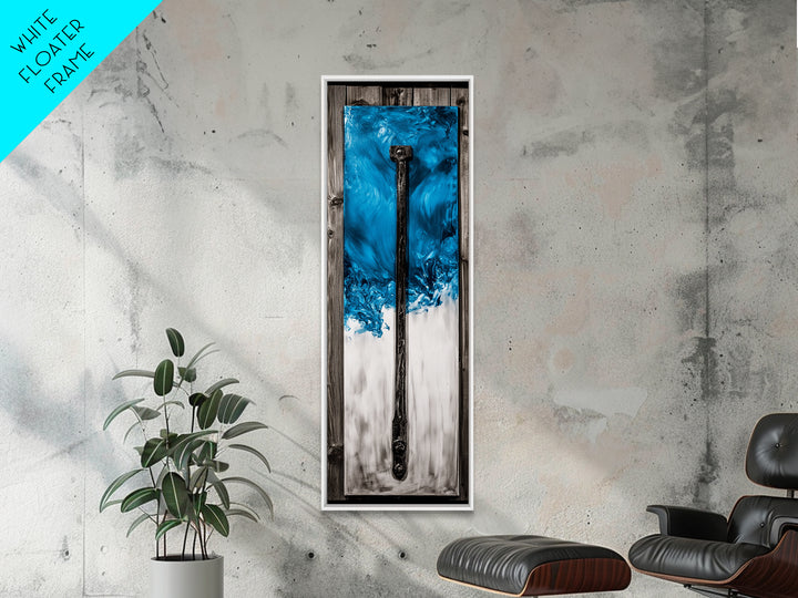 Abstract Metal Art, Modern Industrial Design, Blue and White Wall Decor, Unique Home Statement, Contemporary Style, Canvas Print