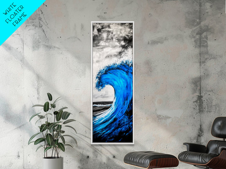 Blue Wave, Powerful Surf, Abstract Water, Canvas Print, Ocean Wall Art, Coastal Minimalist Decor, Modern Beach Home Artwork