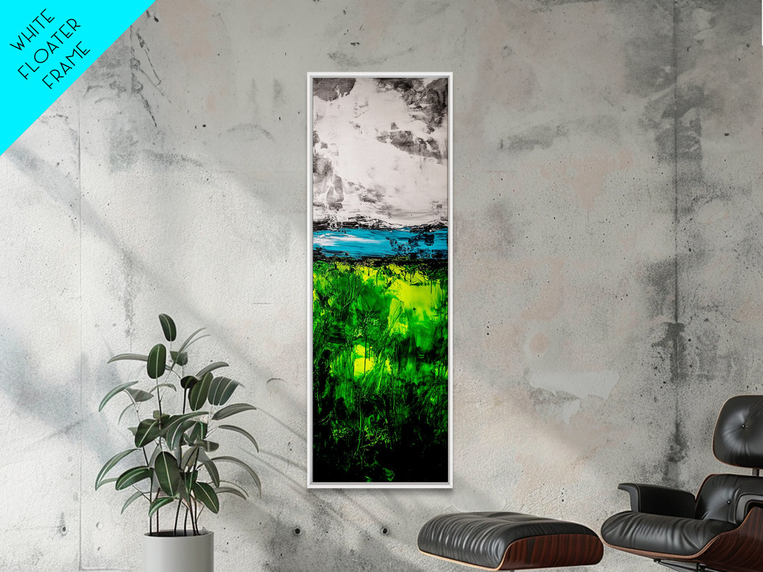 Abstract Greenery, Expressionist Art, Nature Inspired, Framed Canvas Print, Botanical Art, Contemporary Home Decor, Living Room Artwork