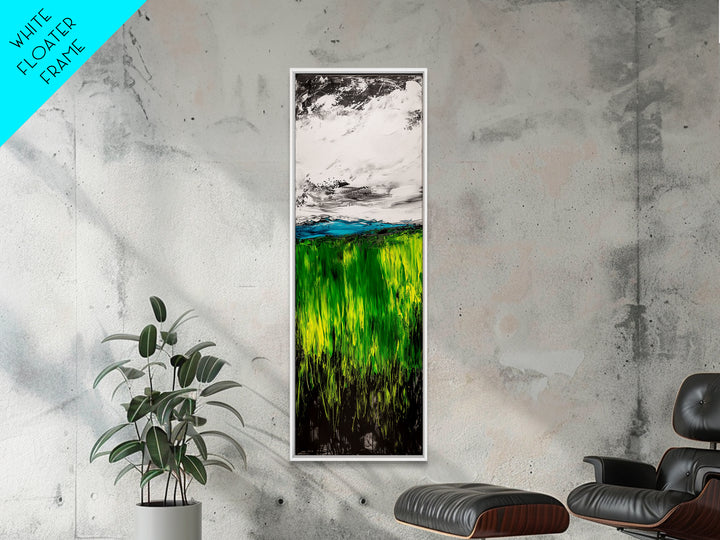 Rolling Fields, Abstract Nature Art, Blue and Yellow Landscape, Rustic Wall Art, Modern Impressionism, Living Room Decor, Canvas Print