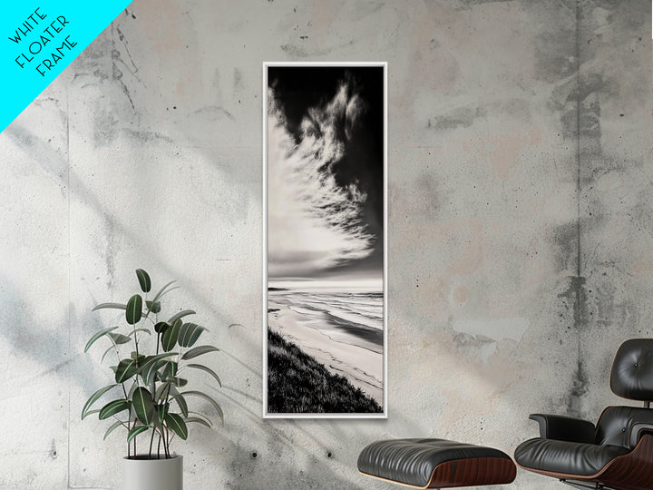 Beach Sunset, Coastal Wall Art, Seascape Painting, Ocean Waves, Framed Canvas Print, Minimalist Decor, Bedroom Wall Art, Gift Idea