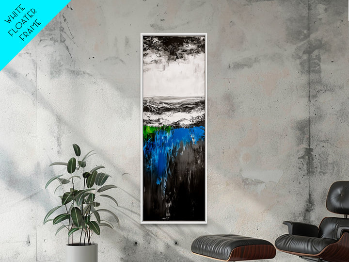 Abstract Ocean Depths, Blue Green Seascape, Modern Coastal Decor, Framed Canvas Print, Minimalist Wall Art, Bedroom Wall Hanging