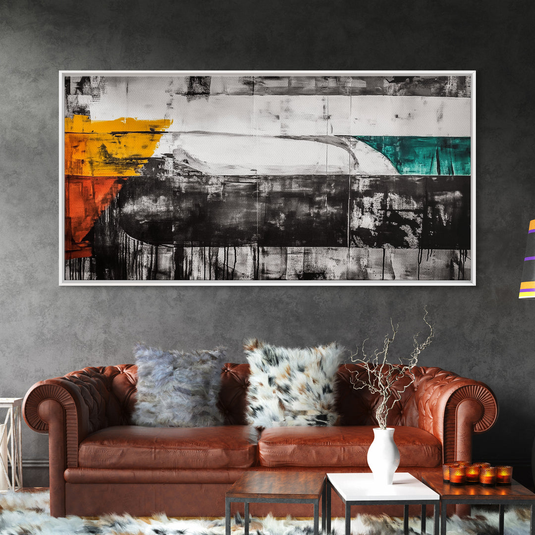 Abstract Art, Modern Minimalist, Black and White, Canvas Print, Bold Geometric, Office Wall Art, Contemporary Home Decor, Unique Design