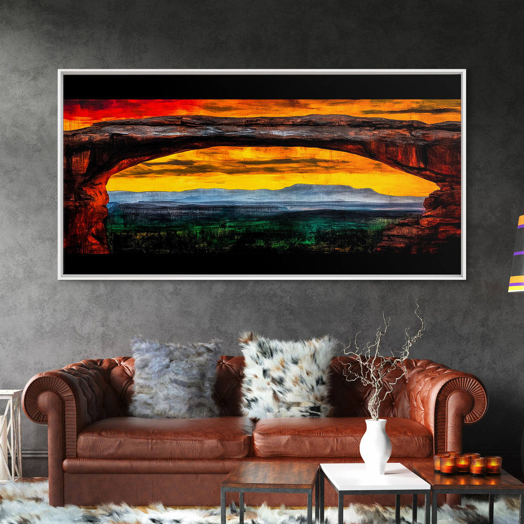 Desert Arch, Southwest Landscape, National Park Painting, Sunset Wall Art, Western Home Decor, Grand Canyon Art, Canvas Print