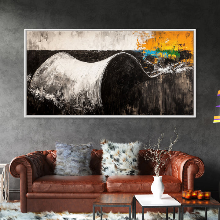 Abstract Curve, Modern Canvas Print, Minimalist Wall Art, Contemporary Painting, Neutral Home Decor, Office Wall Art, Large Canvas