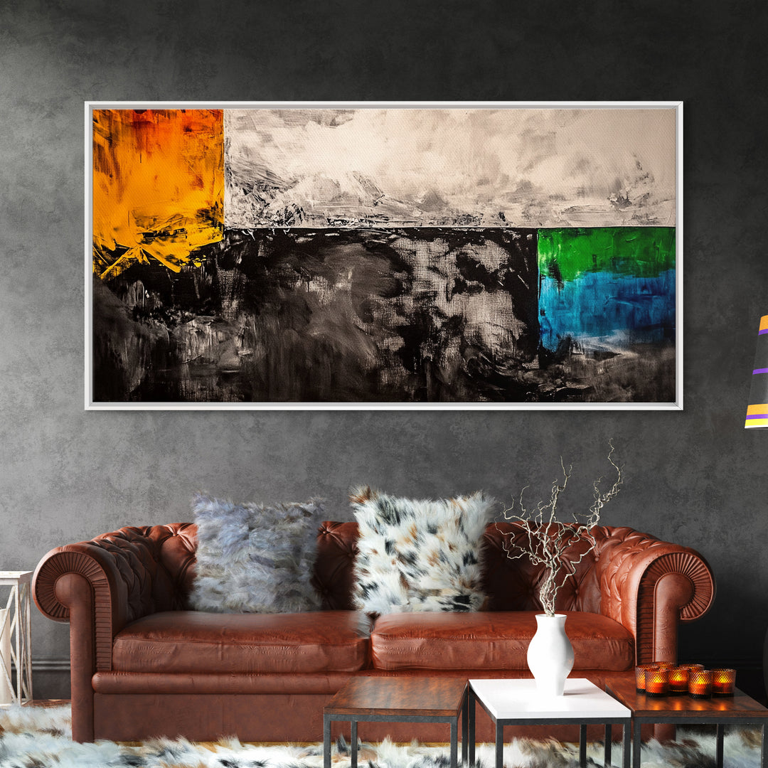 Geometric Blocks, Modern Canvas Print, Abstract Colorful Art, Contemporary Wall Decor, Mid Century Design, Office or Living Room Art