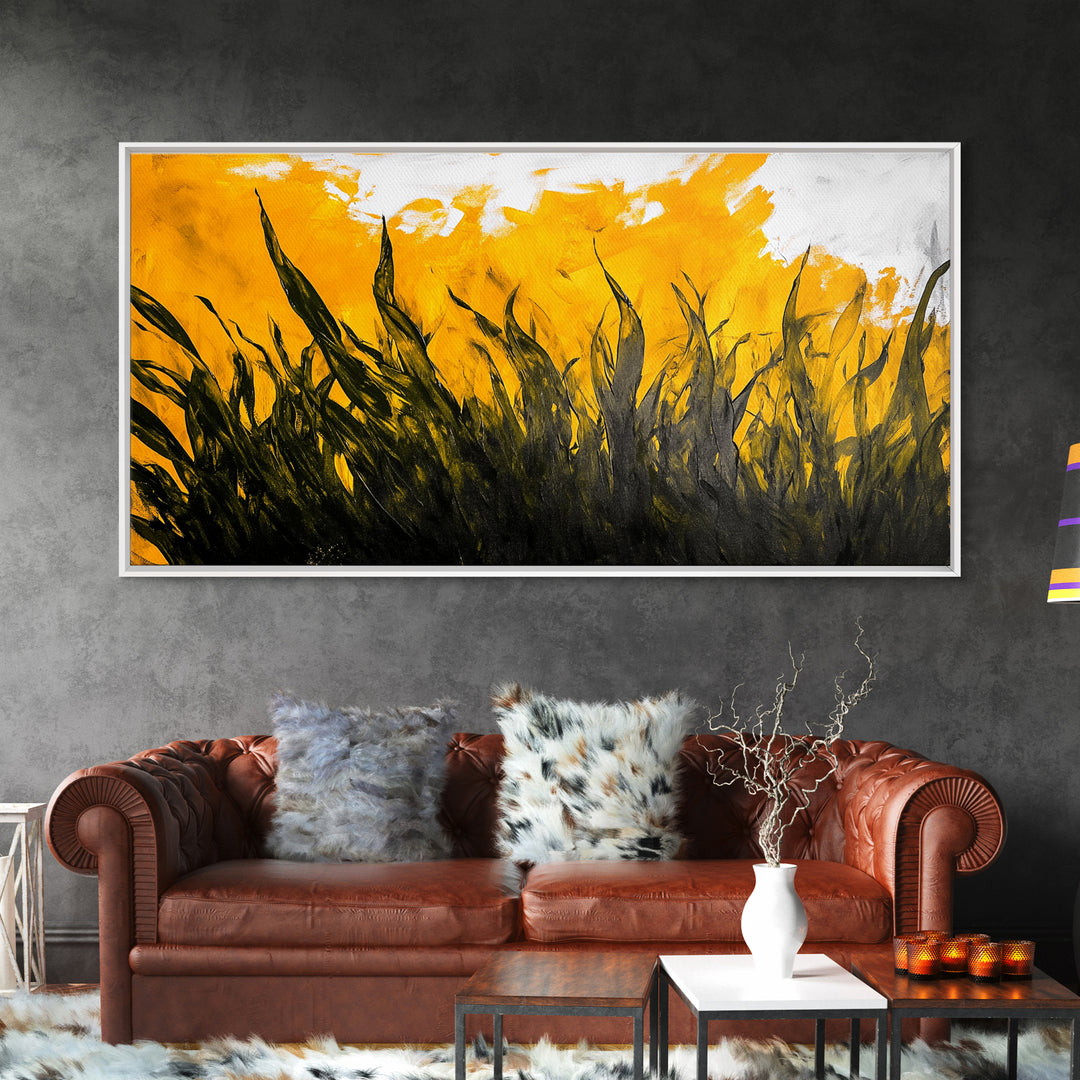 Abstract Grass, Autumn Tones, Nature Art, Canvas Print, Fall Decor, Farmhouse Art, Earthy Tones, Bedroom Wall Art, Rustic Home Decor