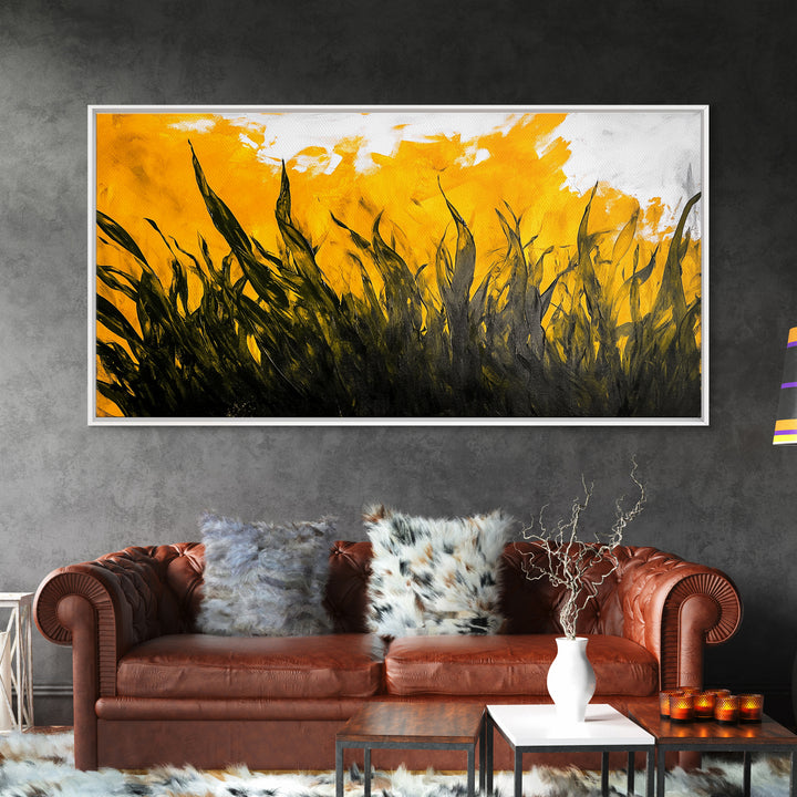 Abstract Grass, Autumn Tones, Nature Art, Canvas Print, Fall Decor, Farmhouse Art, Earthy Tones, Bedroom Wall Art, Rustic Home Decor
