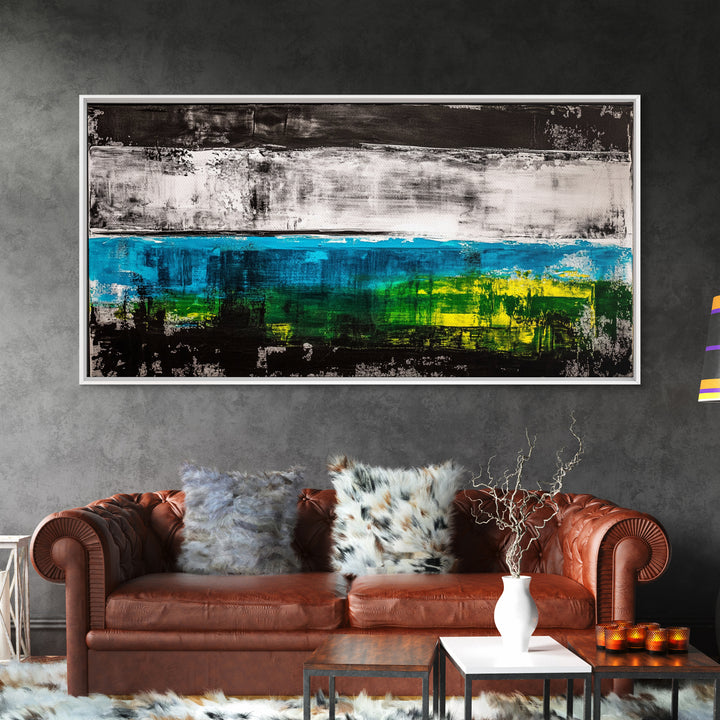 Abstract Ocean, Modern Art, Blue and Green, Coastal Canvas Print, Minimalist Waves, Contemporary Wall Art, Beach House Decor, Bold Art