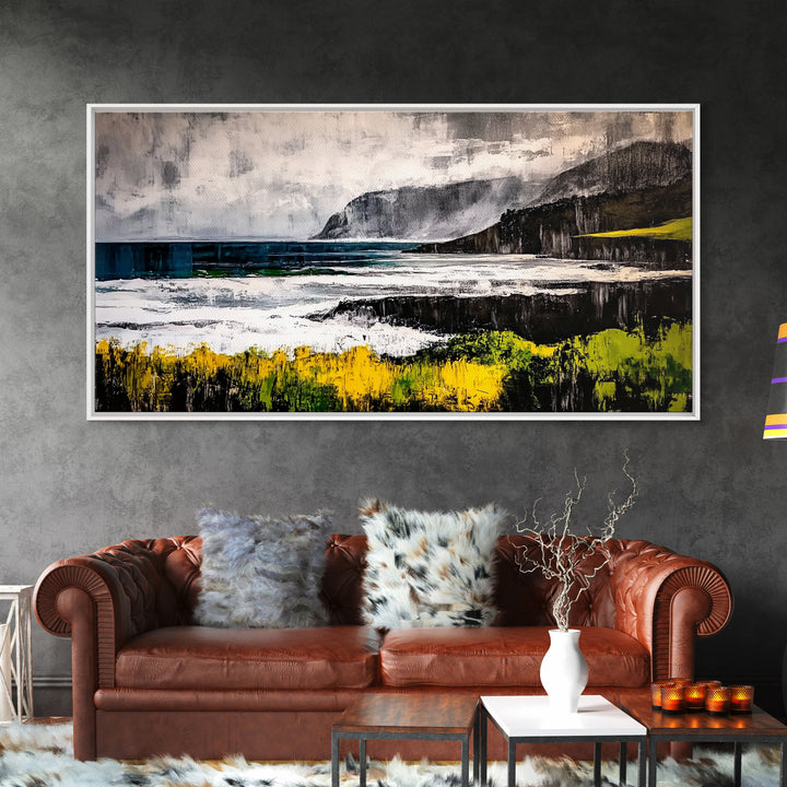 Coastal Landscape, Ocean View, Framed Canvas Print, Beach House Wall Art, Nautical Art, Minimalist Decor, Contemporary Home Art