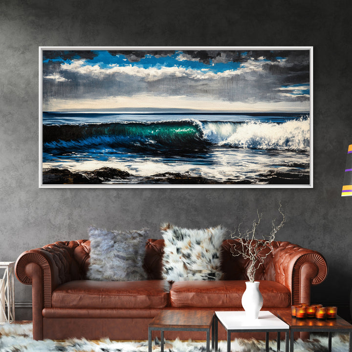 Ocean Wave, Blue Water, Seascape Painting, Canvas Print, Surf Wall Art, Beach House Decor, Coastal Living, Nautical Art, Large Wall Decor