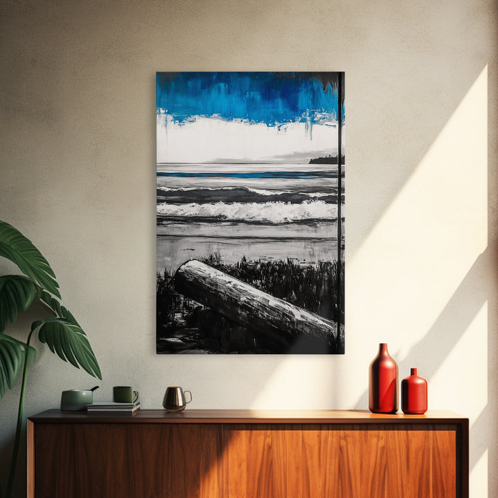 Ocean Serenity, Coastal Landscape, Nautical Wall Art, Beach House Decor, Framed Canvas Print, Living Room Wall Art, Seascape Painting