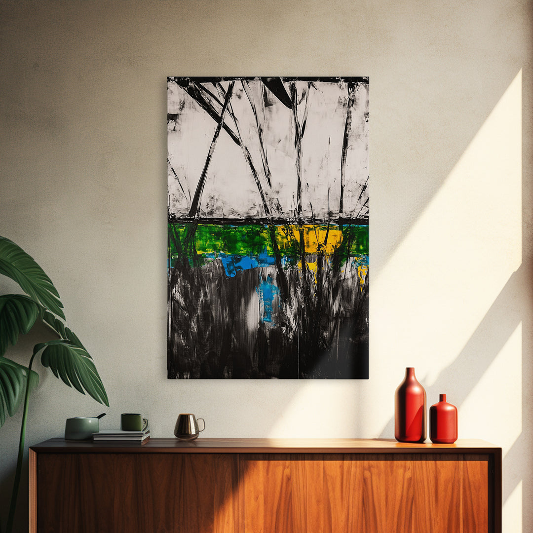 Abstract, Black and White, Modern Wall Art, Framed Canvas Print, Minimalist Art, Contemporary Decor, Unique Office Art, Home Accent