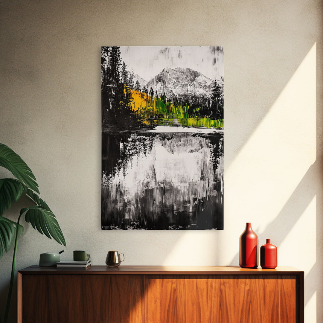 Black and White, Ocean Waves, Modern Coastal Art, Canvas Print, Minimalist Wall Art, Contemporary Painting, Bedroom Wall Decor