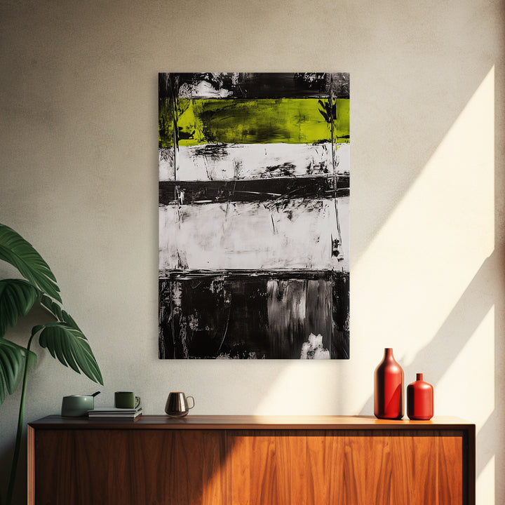 Black and Green, Abstract Expressionism, Modern Canvas Print, Minimalist Art, Bold Statement Piece, Home Office Decor, Unique Artwork