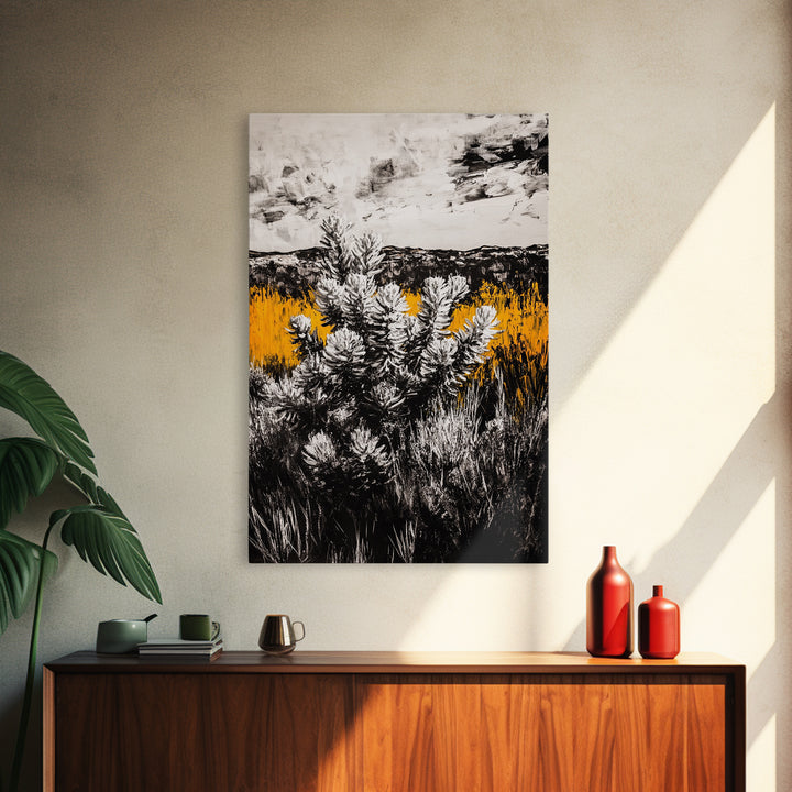 Nature Artwork, Desert Landscape, Western Home Decor, Canvas Print, Rustic Wall Art, Black and White Art, Fall Inspired Artwork