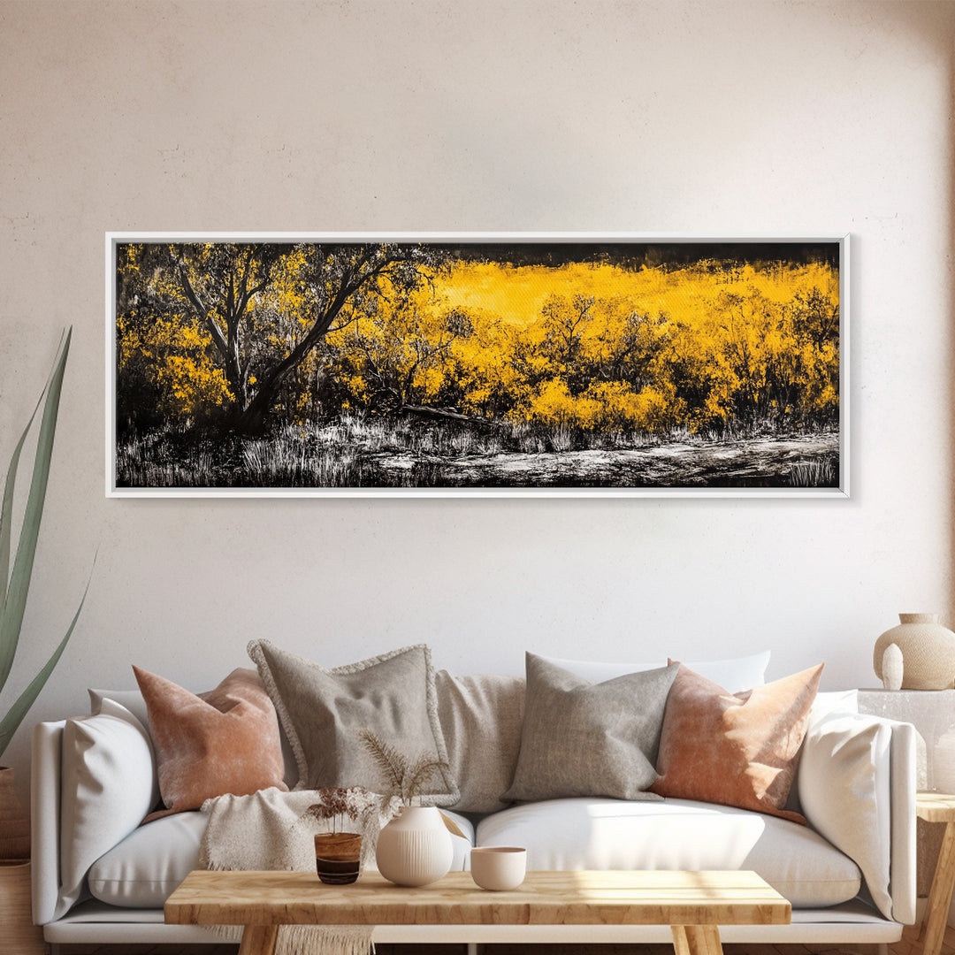 Autumn Forest, Golden Trees, Fall Landscape, Canvas Print, Rustic Wall Art, Nature Lover Decor, Warm Tones, Large Wall Art, Cozy Aesthetic