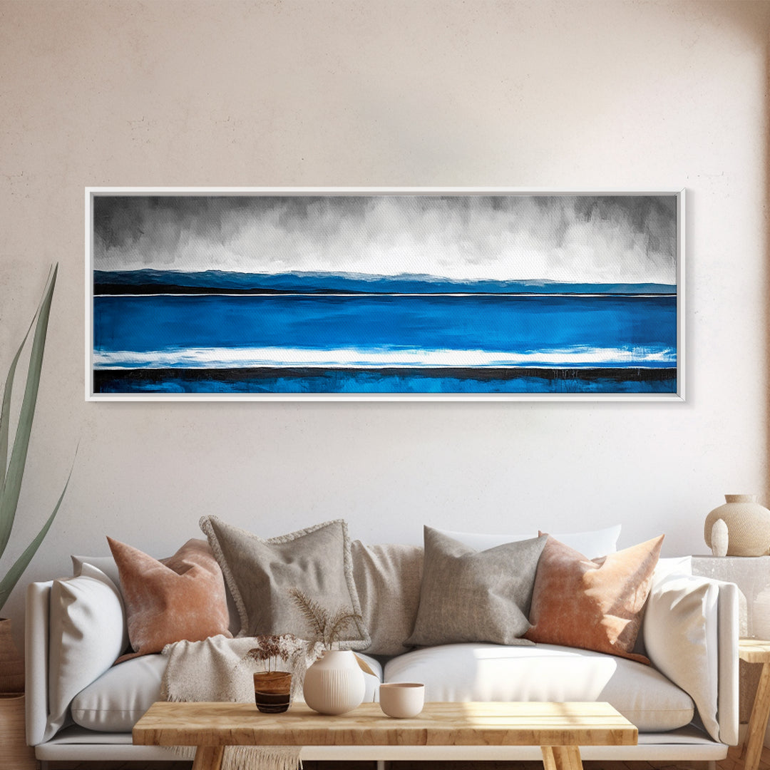 Ocean Wave, Beach Canvas Print, Coastal Art, Blue Water Painting, Modern Seascape, Nautical Wall Art, Living Room Decor, Minimalist Art