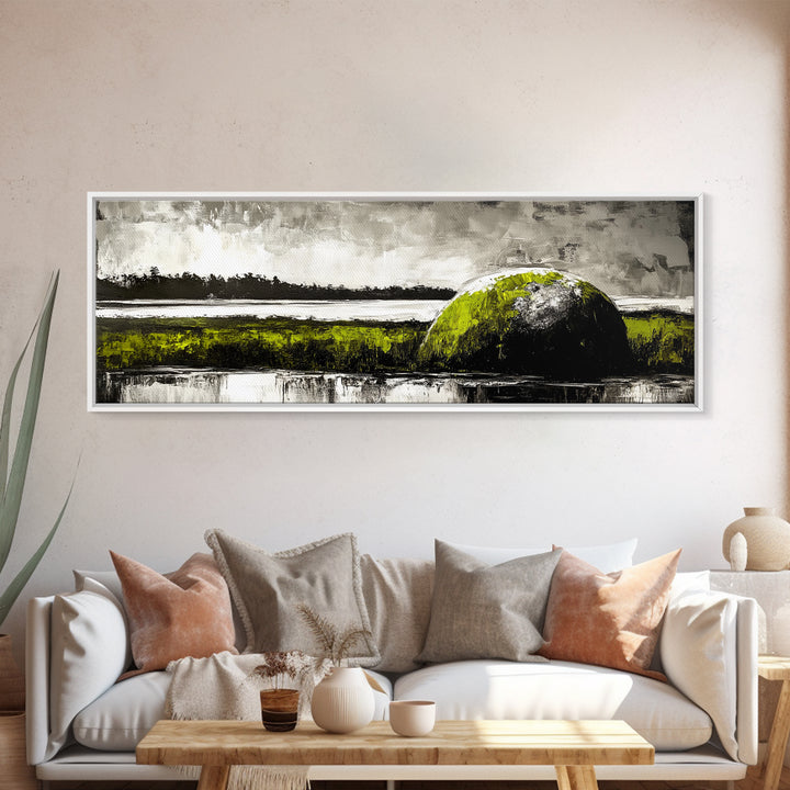 Abstract Hill, Nature Art, Landscape Painting, Contemporary Wall Decor, Framed Canvas Print, Office Wall Art, Earthy Tones, Minimalist Design