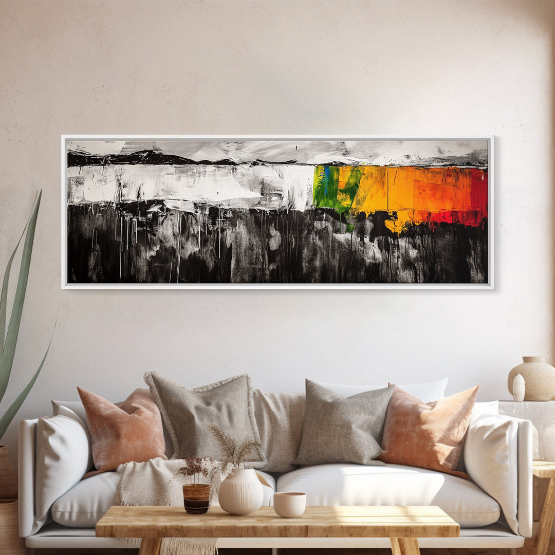 Abstract Mountain Art, Landscape Painting, Modern Boho Decor, Textured Wall Art, Neutral Nature Print, Office Wall Art, Framed Canvas Print