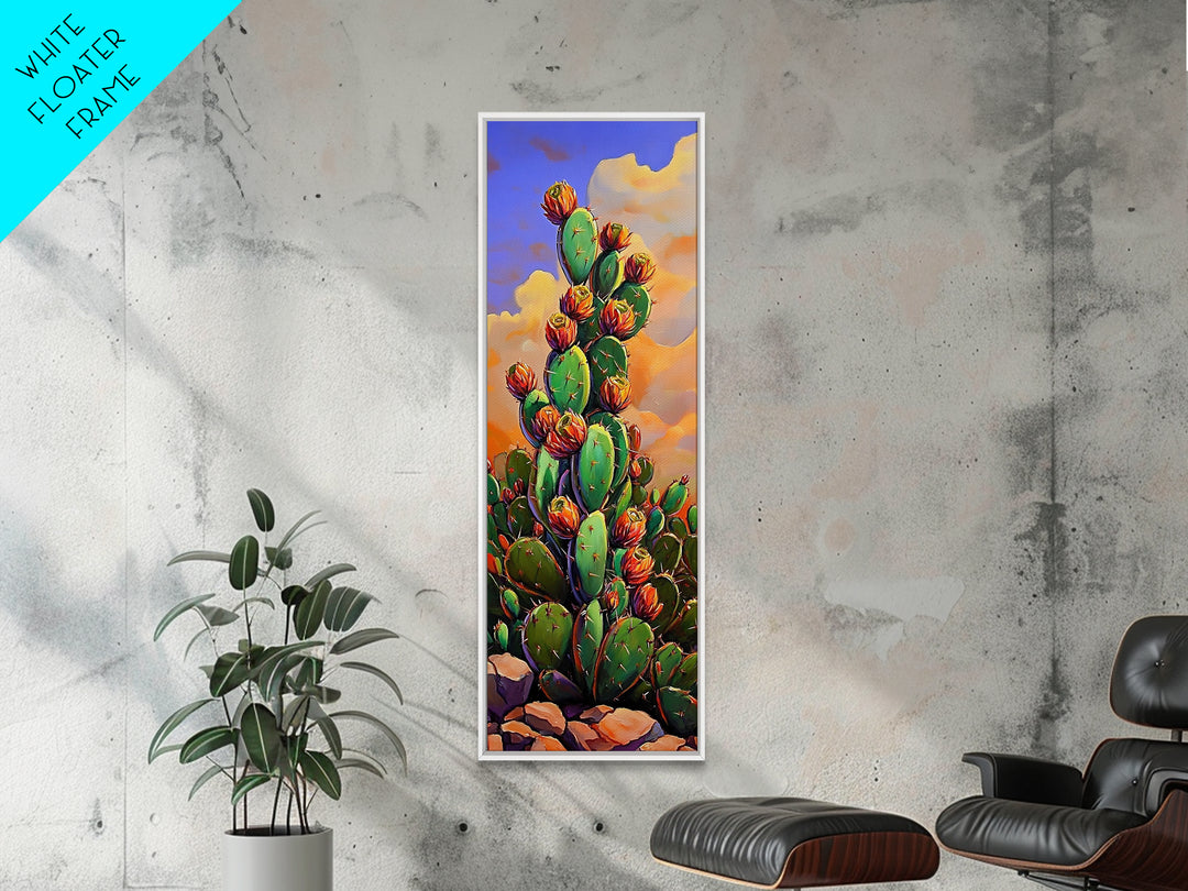 Cactus Bloom, Desert Art, Vibrant Southwestern Nature Decor, Boho Plant Lover Gift, Rustic Living Room Style, Canvas Print